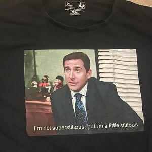 The Office T Shirt Original I'm not superstitious Great Condition Size M